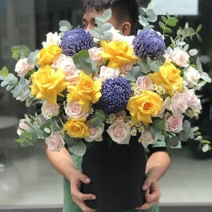 Hoa Sinh Nhật Đẹp-Mẫu Lẵng Hoa