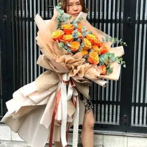 Hoa Hồng Vàng Đẹp Nhập Khẩu [Hồng Vàng Cam]