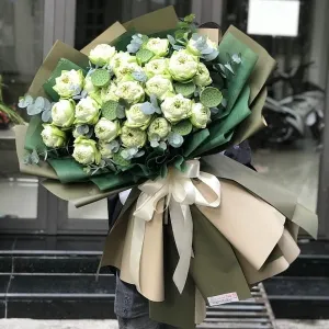 Bó Hoa Sen Trắng Đẹp Sang Trọng[Mẫu hoa bó khổng lồ]