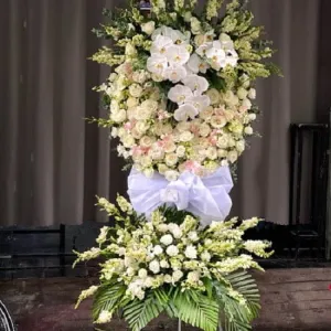 Mẫu Vòng Hoa Đám Tang 2 Tầng Hoành Tráng