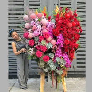 Kệ Hoa Khai Trương Đẹp Mới Lạ Độc Đáo Hình Trái Tim Phá Cách Mix Sen Đá