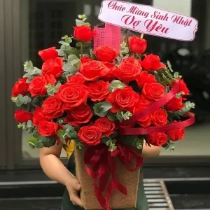 Hoa Hồng Sinh Nhật Đẹp Và Ý Nghĩa [Lẵng Hoa Hồng Đỏ]