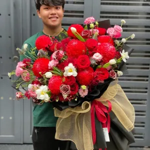 Bó Hoa Khai Trương Đẹp Màu Đỏ May Mắn Thành Công