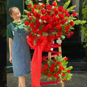 Kệ Hoa Chúc Mừng Khai Trương Hồng Phát Hoa Hồng Đỏ Ohara