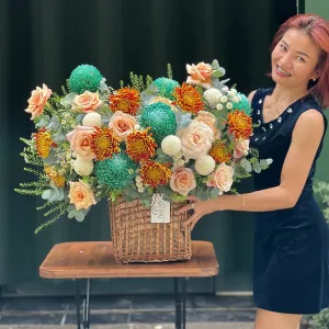Hoa Tặng Sinh Nhật Nam-Lẵng Hoa Tone Màu Cá Tính