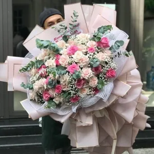 Bó Hoa Hồng Khổng Lồ Đẹp Nhất Màu Pastel [Siêu To Khủng]