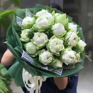 Bó Hoa Sen Đẹp Kiểu Bó Tròn Kết Từ Sen Thái Nhập Khẩu