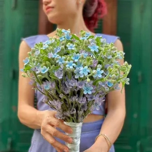 Bó Hoa Cưới Đơn Giản Hoa Ngôi Sao Xanh (Hoa Lam Tinh)