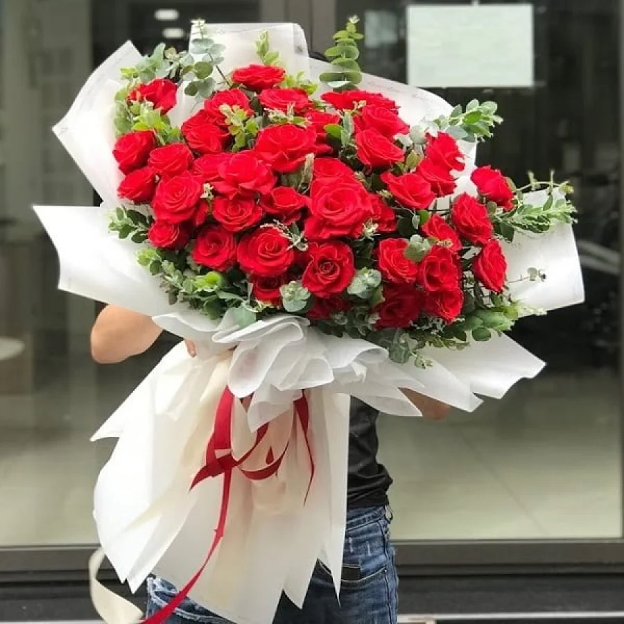 Bó Hoa Hồng Sinh Nhật Màu Đỏ [Hoa Bó Đẹp]