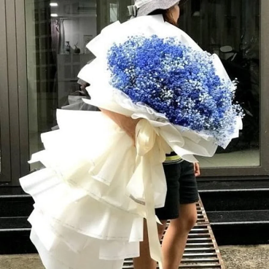 Hoa Baby Xanh Dương Đẹp-Bó Siêu To Khổng Lồ