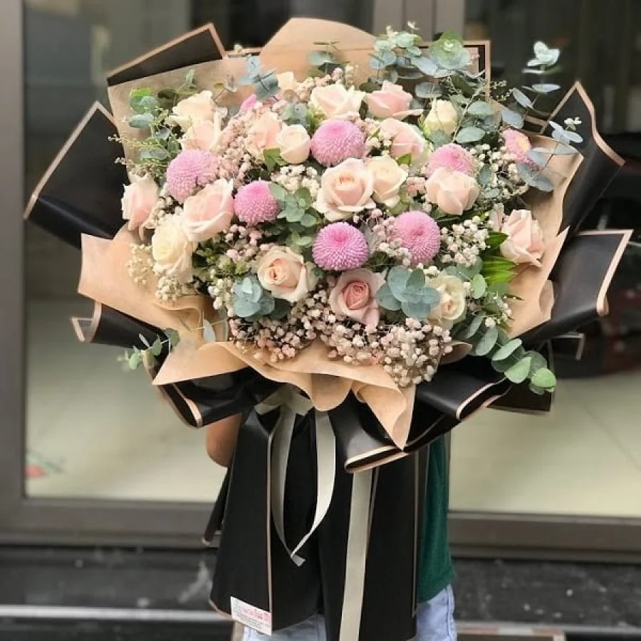 Bó Hoa Hồng Đẹp Màu Nhẹ Nhàng