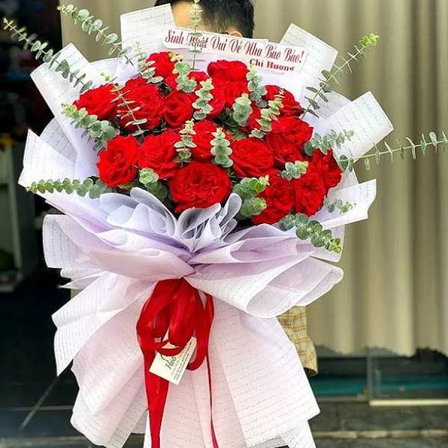 Hoa Hồng Chúc Mừng Sinh Nhật Đẹp [Hoa hồng đỏ Ohara]